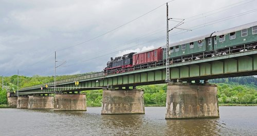 steam train  mosel  eisenbahnbrücle