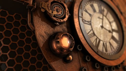 steampunk  clock  time