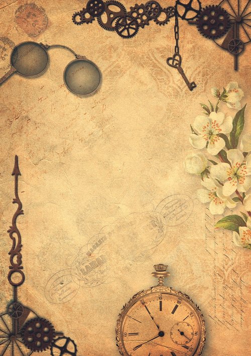 steampunk  clock  key