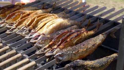 steckerlfisch food smoked fish