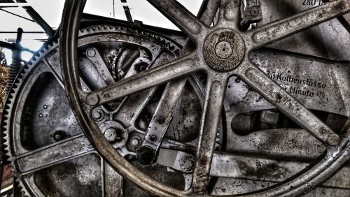 steel gears old machine