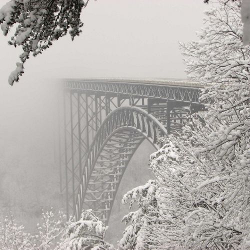 steel bridge snow architecture