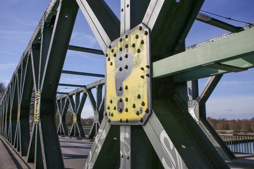 steel bridge  steel structure  graffiti