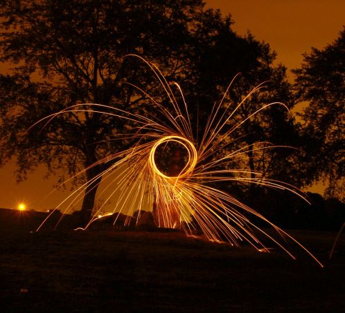 steel wool sparks creative use of light