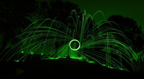 steel wool sparks creative use of light