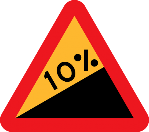 steep hill upwards roadsign road sign