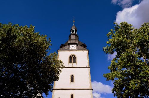 steeple clock tower church