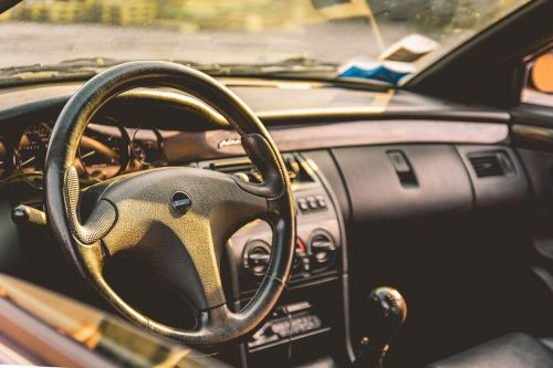 steering wheel car mirror