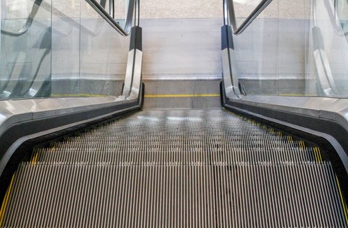 step  escalator  steel