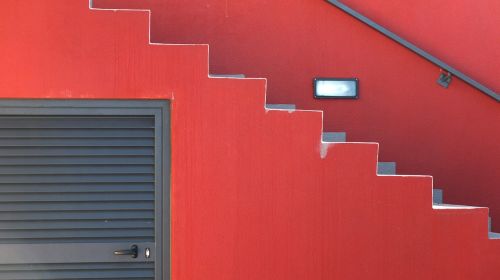 steps red modern