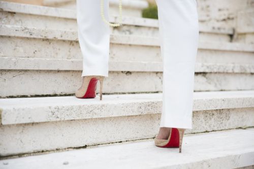 steps woman high heels
