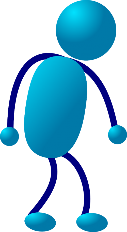 stickman stick figure blue