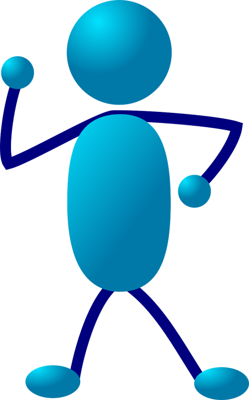 stickman stick figure blue