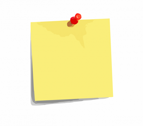 sticky note paper pin