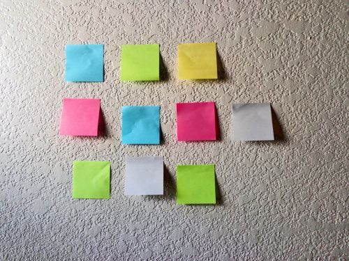 sticky notes project management business planning