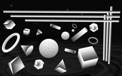 still life geometric bodies black and white