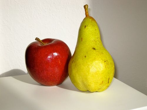 still life apple pear