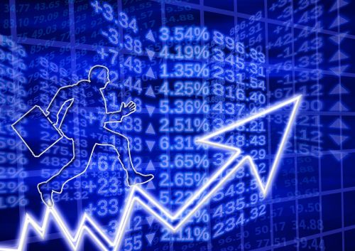 stock exchange world economy man