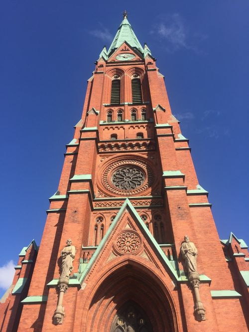 stockholm church blue sky