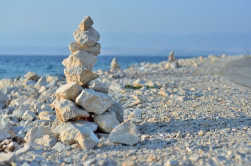 stone cairn piles of stones