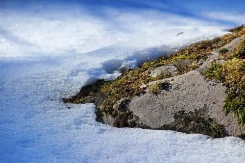 stone snow-covered snow