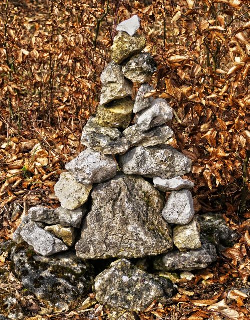 stone pyramid stacked