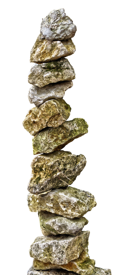 stone pyramid stacked