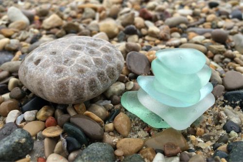 stone beach glass shore