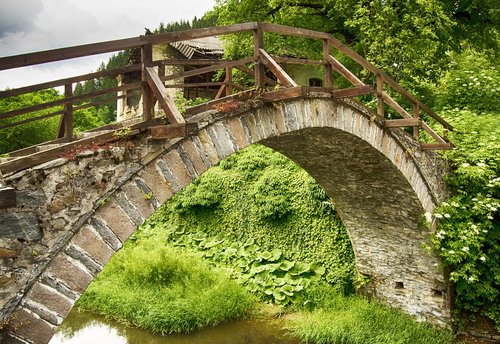 stone bridge  spring  bulgaria