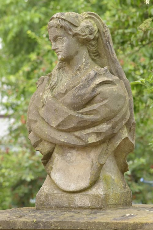 stone figure bust burg woman