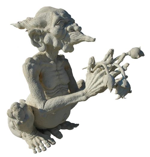 stone figure sculpture isolated