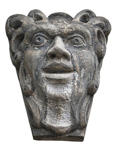 stone figure head face