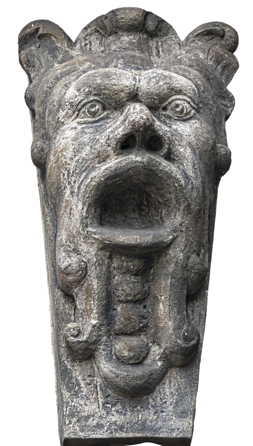stone figure head face