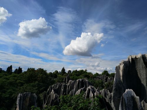 stone forest in yunnan province the scenery