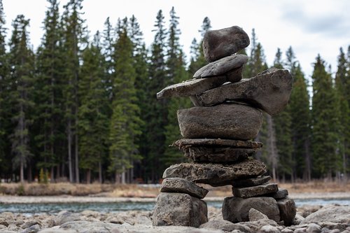 stone pile  banff  national park