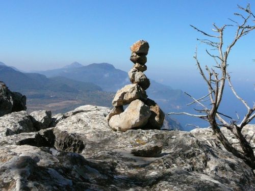 stone tower stones mountains