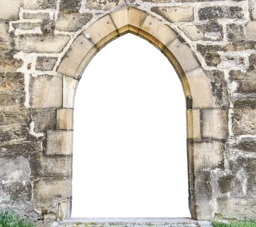 stone wall old archway