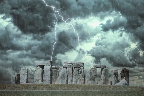 stonehenge  dramatic sky  storm