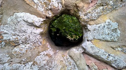 stones wall hole