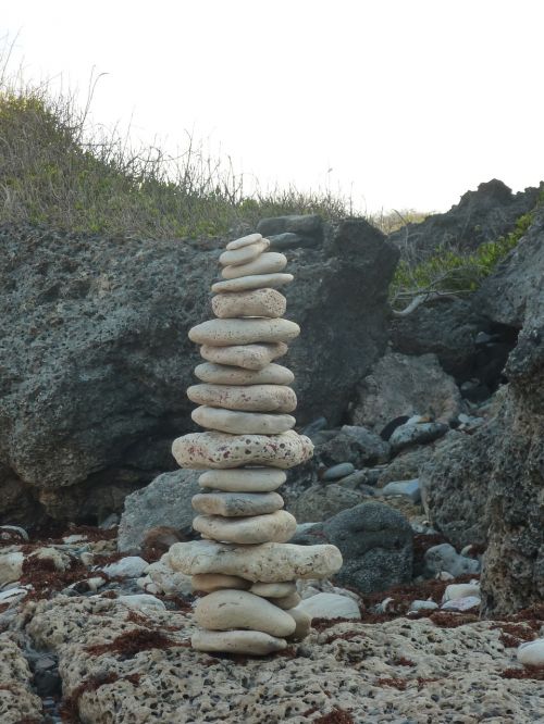 stones stack sea