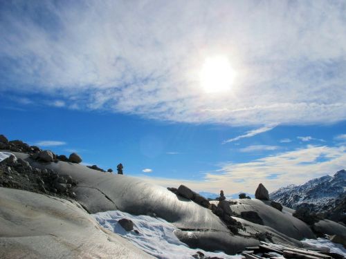 stones sky cloudiness