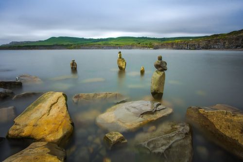 stones water sea