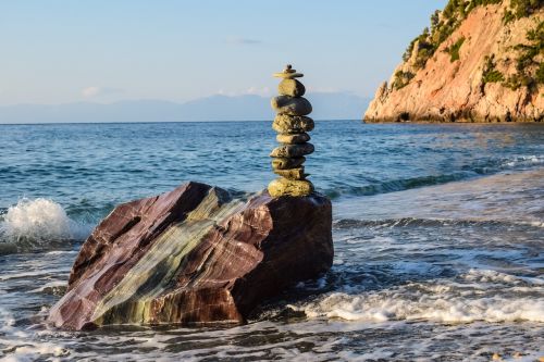 stones rock sea