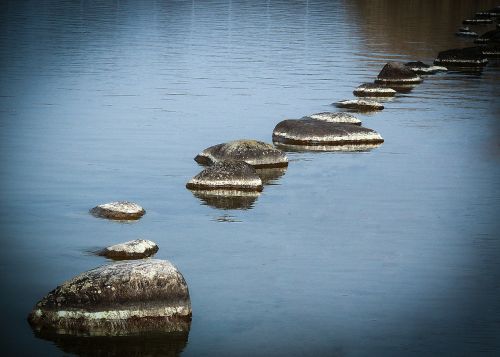 stones sea ocean