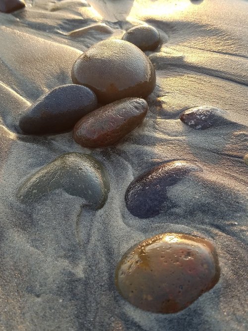 stones  shore  sand