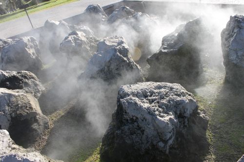 stones steam smoke