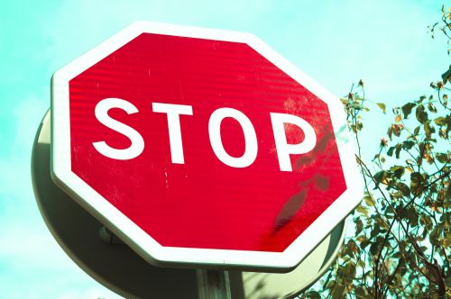 stop panel red