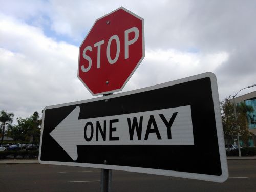stop one way road