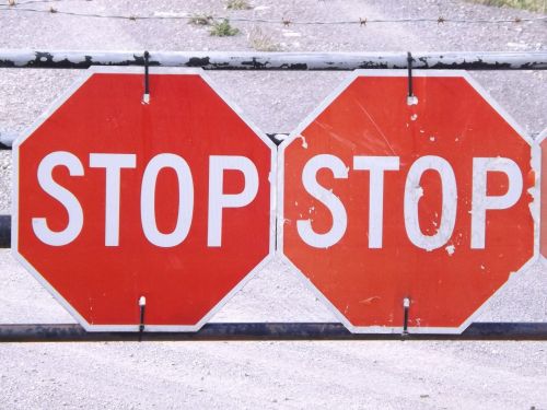 stop halt road sign