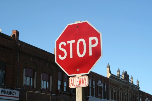 stop sign city town